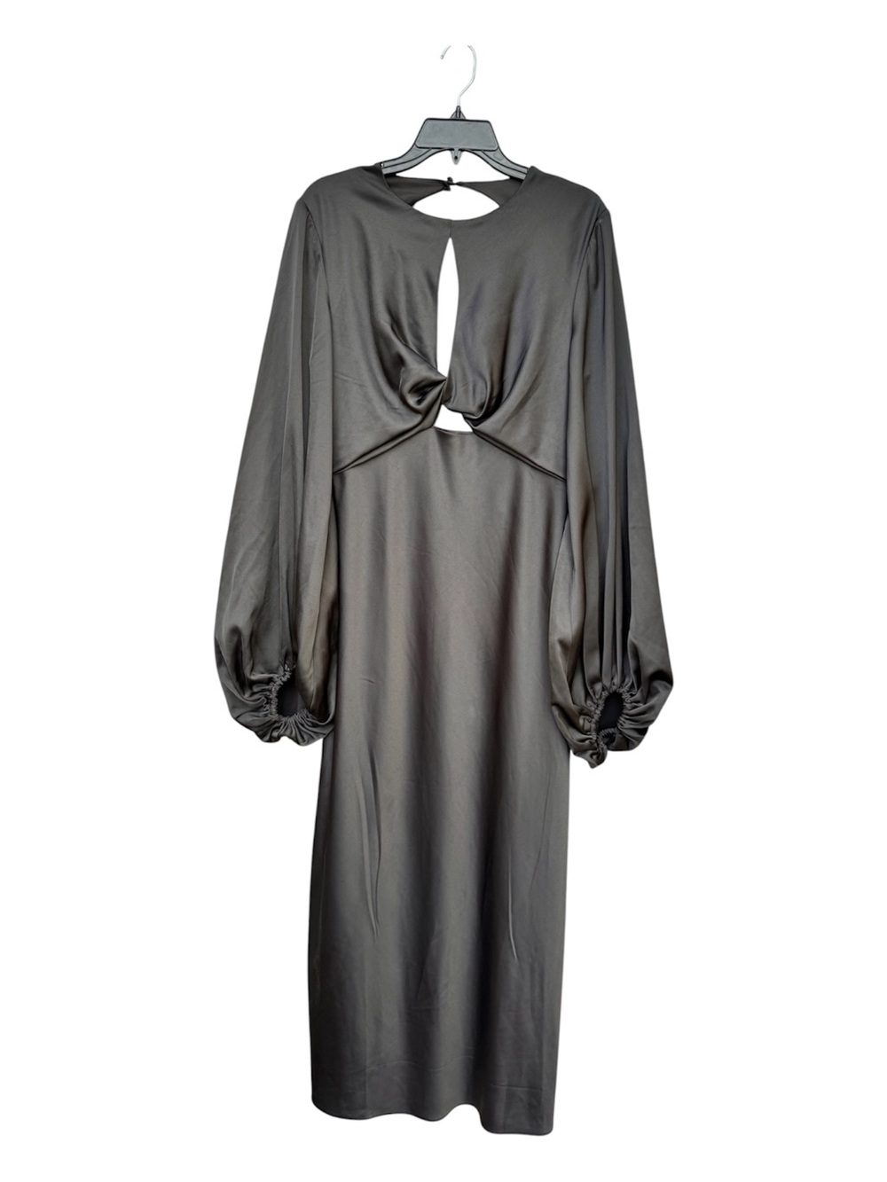 Significant Other Demi Dress Black Open Back Cutout Balloon Sleeve US 10 - Picture 4 of 8
